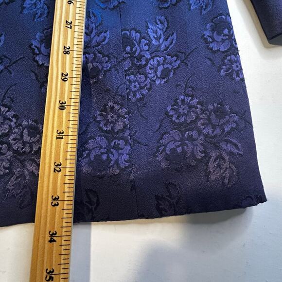 Hugo Buscati blue jacquard long 3 button lined blazer size 14 - Picture 12 of 13